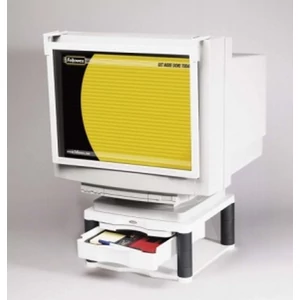 Monitorállvány Fellowes Premium Plus fiókkal ergonómikus platinaszürke