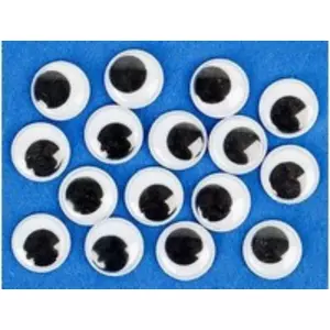 Mozgó szemek 15mm fekete ragasztható 15mm-es méretű (16db/csomag) Fandy kreatív kiegészítők