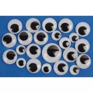 Mozgó szemek Mix fekete ragasztható vegyes méretű (50db/csomag) Fandy kreatív kiegészítők