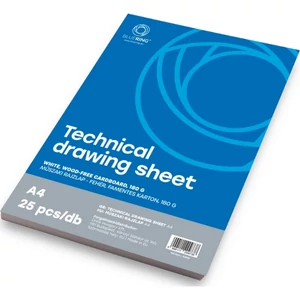 Műszaki rajzlap A/4 famentes 180g 25db/cs iskolaszezonos termék