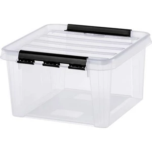Műanyag tárolódoboz 8liter fekete fogantyúkkal SMARTSTORE Classic 12 átlátszó