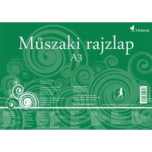 Műszaki rajzlap A3 Victoria famentes 20lap 180g-os Irodai papíráru Victoria 713023021