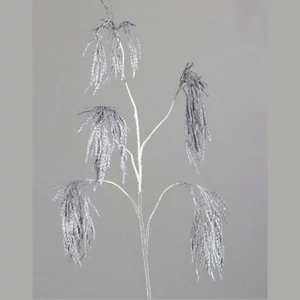 Selyemvirág - művirág Amarant glitteres műanyag, 116cm ezüst