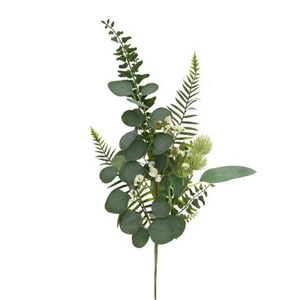 Selyemvirág - művirág eukalip csokor, műanyag 81cm zöld
