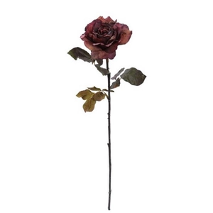 Selyemvirág - művirág antik rózsa szálas 65 cm barna