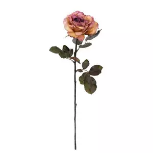 Selyemvirág - művirág antik rózsa szálas 65 cm sötét lila
