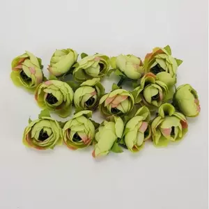 Selyemvirág - művirág begónia fej, pasztell zöld 3cm 15db/csomag