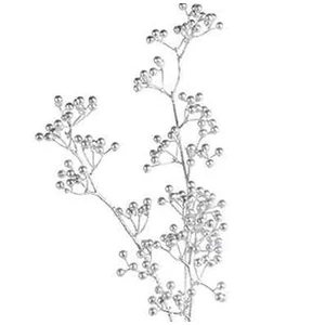 Selyemvirág - művirág bogyós Berry branch silver 92cm ezüst SDDST53