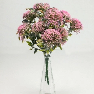 Selyemvirág - művirág csokor Sedum, rózsaszín, 30cm