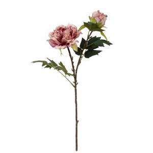 Selyemvirág - művirág fodros peonia szálas 52 cm mályva