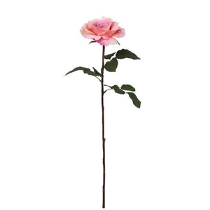 Selyemvirág - művirág kerti rózsa szálas 67 cm rózsaszín