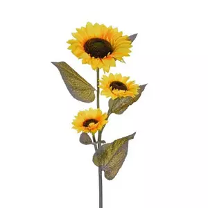 Selyemvirág - művirág Napraforgó három virággal 110cm sárga