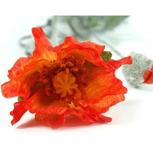 Selyemvirág - művirág pipacs Papaver Joleen orange narancssárga mákvirág Holland SDDST53