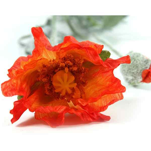 Selyemvirág - művirág pipacs Papaver Joleen orange narancssárga mákvirág Holland