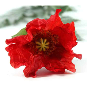 Selyemvirág - művirág pipacs Papaver Joleen red piros pipacs mákvirág 72cm Holland