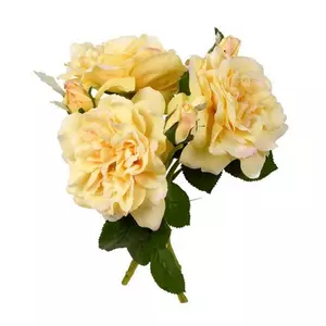 Selyemvirág - művirág rózsa csokor 36 cm sárga