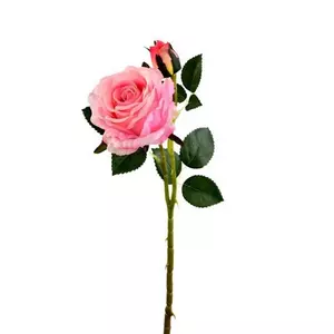 Selyemvirág - művirág rózsa szálas 64 cm rózsaszín