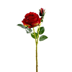 Selyemvirág - művirág rózsa szálas 64 cm vörös