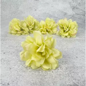 Selyemvirág - művirág kerti szegfű, zöldes sárga 5db/csomag