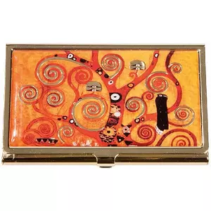 Névjegytartó fém 9,5x0,8x6cm Klimt : Életfa