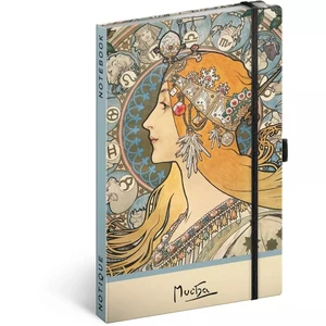 Notesz 13x26cm Alphonse Mucha – Zodiac, dotted Realsystem 2026 kollekció!