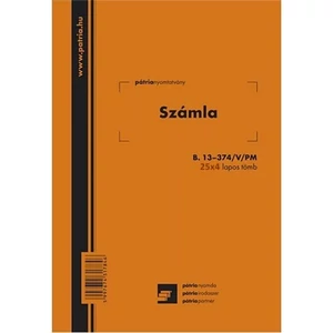 Ny. 13-374/4/V Számla A/4 25x4 lapos álló B.13-374/4/V SZÁMLA, 25X4 LAPOS , A/4