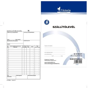 Ny. B.10-70/V/3 Szállítólevél 3pl. 25x3 A5 álló NVB1070253A4