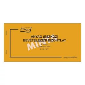 Ny B 12-112/V készlet bev.biz. anyag/eszköz 2tételes, fekvő, 24x4pl '