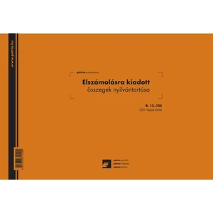 Ny B 13-135 Elszámolásra kiad Elszámolásra kiadott összegek nyilvántar A4 fekvő, 100 lap Pátria