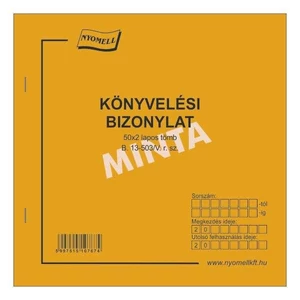 Ny B 13-503/V könyvelési bizny Könyvelési bizonylat
