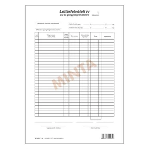 Ny B 14-30 Leltárfelvételi ív áru és göngyöleg 50x3 A4