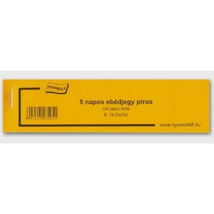 Ny B 19-2/a/5/p ebédjegy Ebédjegy 5 napos piros 100lap/tömb
