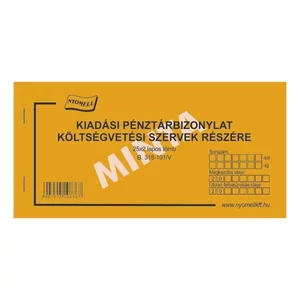 Ny B 318-101/V kiadási Kiadási pénztár bizonylat költségvetési szervek részére