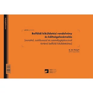 Ny. belföldi kiküldetési rendelvény és költségelszámolás 25x2 lapos tömb A4 fekvő
