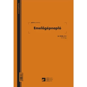 Ny D 7570-111 emelőgépnapló Emelőgépnapló A4 álló 2+25lap Pátria