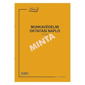 Ny D E 934 munkavédelmi oktatá Munkavédelmi oktatási napló A4 48oldalas