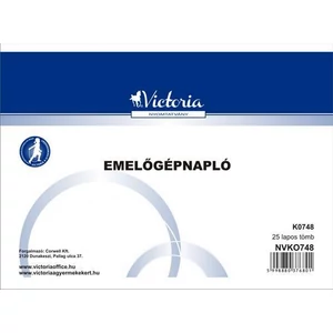 Ny D E 938 emelőgépnapló Emelőgépnapló KO748 NVKO747