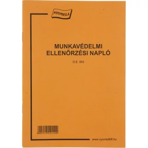 Ny D E 953 munkavédelminapló Munkavédelmi ellenörzési napló A5 48oldalas