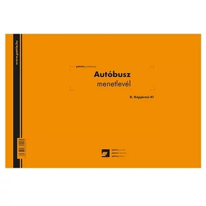 Ny D Gépj 41/u menetlevél Autóbusz menetlevél A4 100lapos