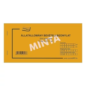 Ny D Mg 4-10/V bevét-bizonylat Állatállomány-bevételi bizonylat 25x4