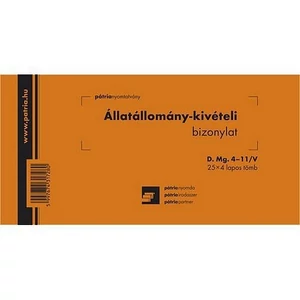 Ny D Mg 4-11/V kivét-bizonylat Állatállomány-kivételi bizonylat