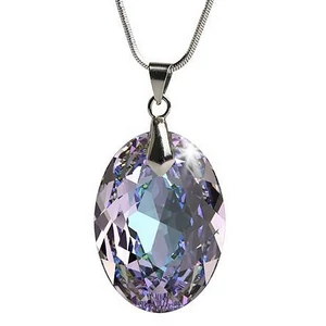 Nyaklánc ovális formájú ametiszt lila SWAROVSKI® kristállyal 16m ART CRYSTELLA®