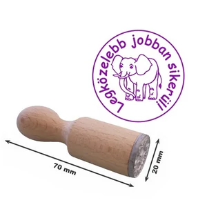 Jutalmazó bélyegző Legközelebb job... felirat elefánt logo 70mm össz hosszúság, 20mm átmérő