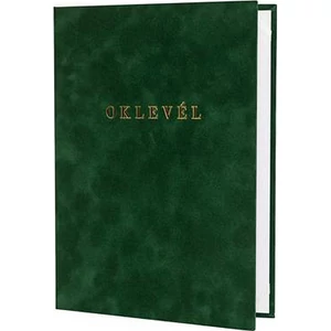 Oklevéltartó A4 exkluzív plüss, aranyozva, zöld
