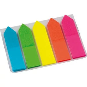 Oldaljelölő műanyag Info Notes 12x44 mm 5x25 lapos neon nyíl