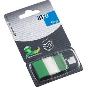Oldaljelölő műanyag Info Notes Flag 25x43mm 50lapos áttetsző zöld