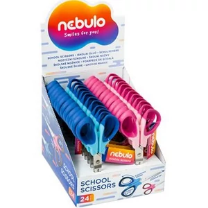 Olló 14 cm Nebulo Hegyes iskolai ergonómikus minőségi jobbkezes olló