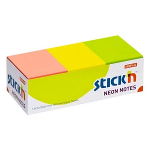 Öntapadó jegyzettömb 38x51 mm 12x100 lap STICK N neon színek
