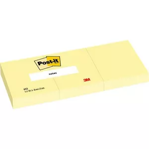 Öntapadós jegyzettömb 38x51mm 3x100 lap, 3M POSTIT, kanári sárga 