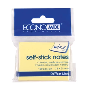 Öntapadós jegyzettömb 50x75mm Economix 100lapos sárga 4044572209313 jegyzettömb